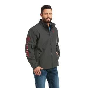 'Ariat' Men's Logo 2.0 Softshell Jacket - Charcoal / Americana