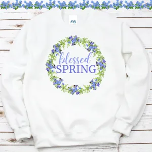 blessed SPRING Floral Wreath Sweatshirt