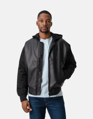 Calvin Klein Faux Leather Bomber Jacket