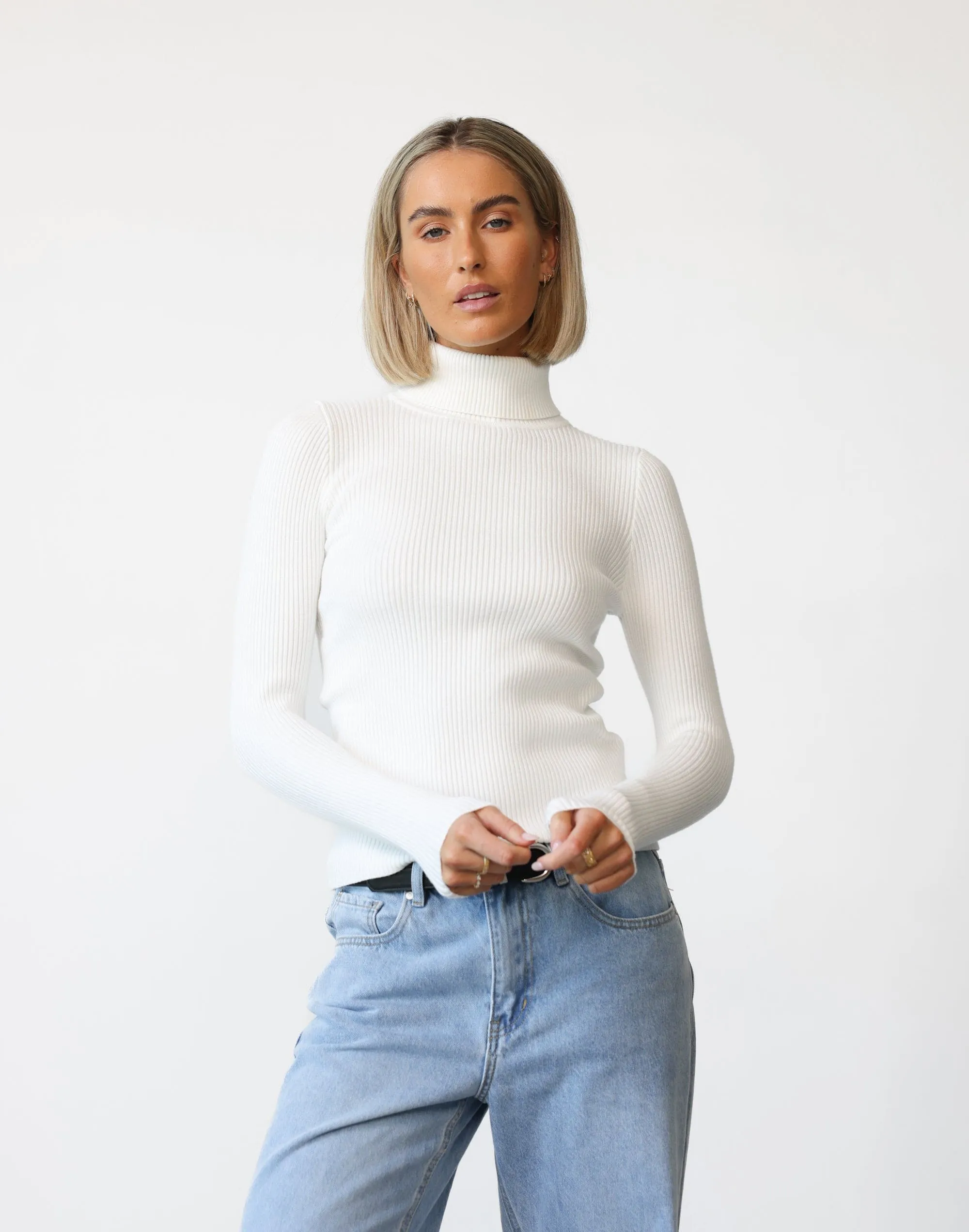 Davison Long Sleeve Top (White)