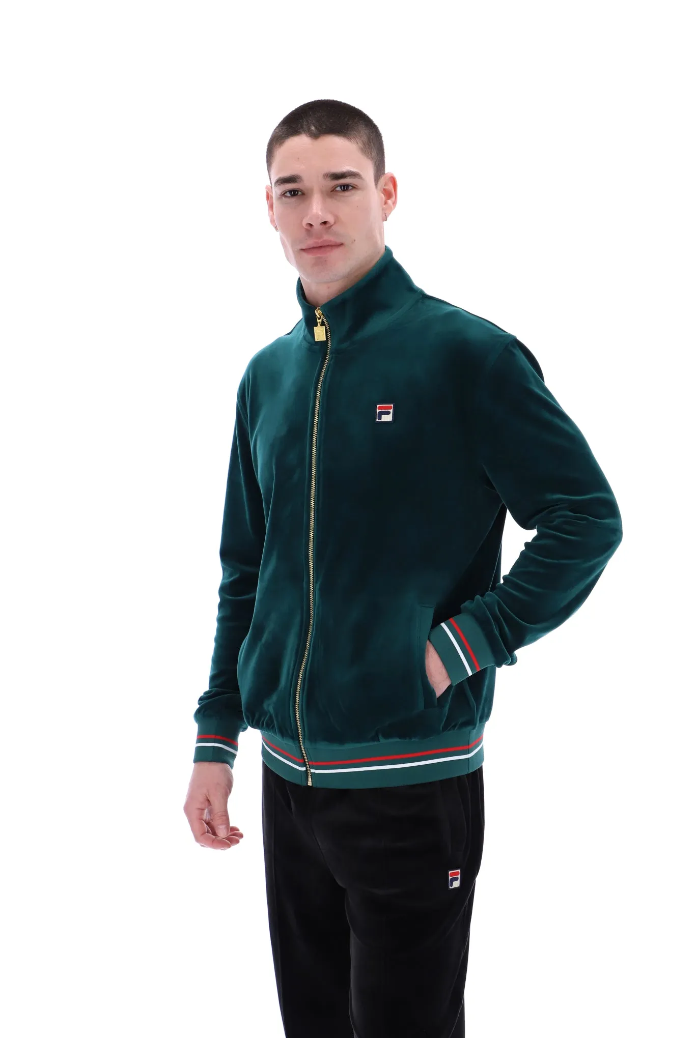 Falken Velour Track Top With Gold Details