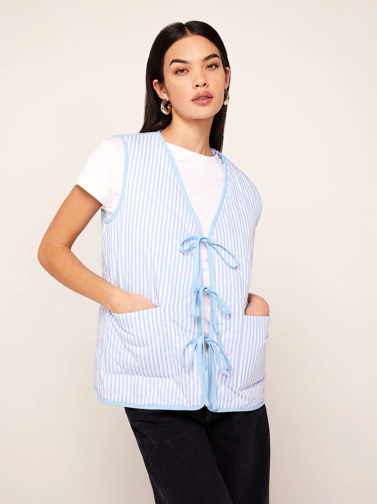 Gladys Patched Toile De Jouy Reversible Quilted Gilet