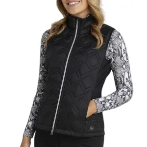 Green Lamb Quilted Vest Gerry Black