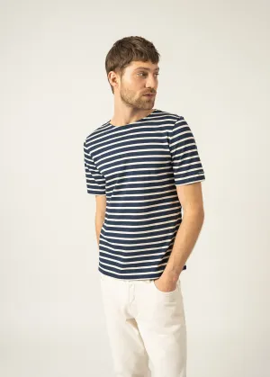 Levant short sleeve striped sailor shirt - regular fit, in light cotton (MARINE/ECRU)