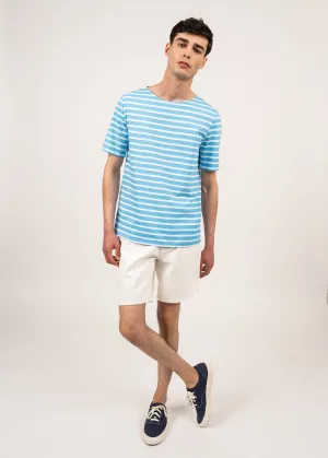 Levant short sleeve striped sailor shirt - regular fit, in light cotton (POEME/NEIGE)