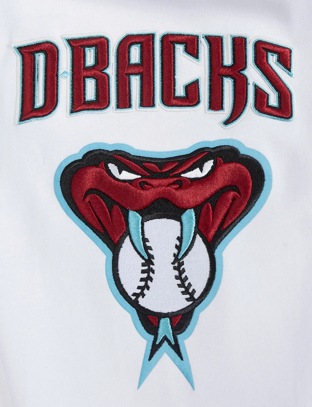 MLB ARIZONA DIAMONDBACKS CLASSIC CHENILLE MEN'S FZ PO HOODIE (WHITE)