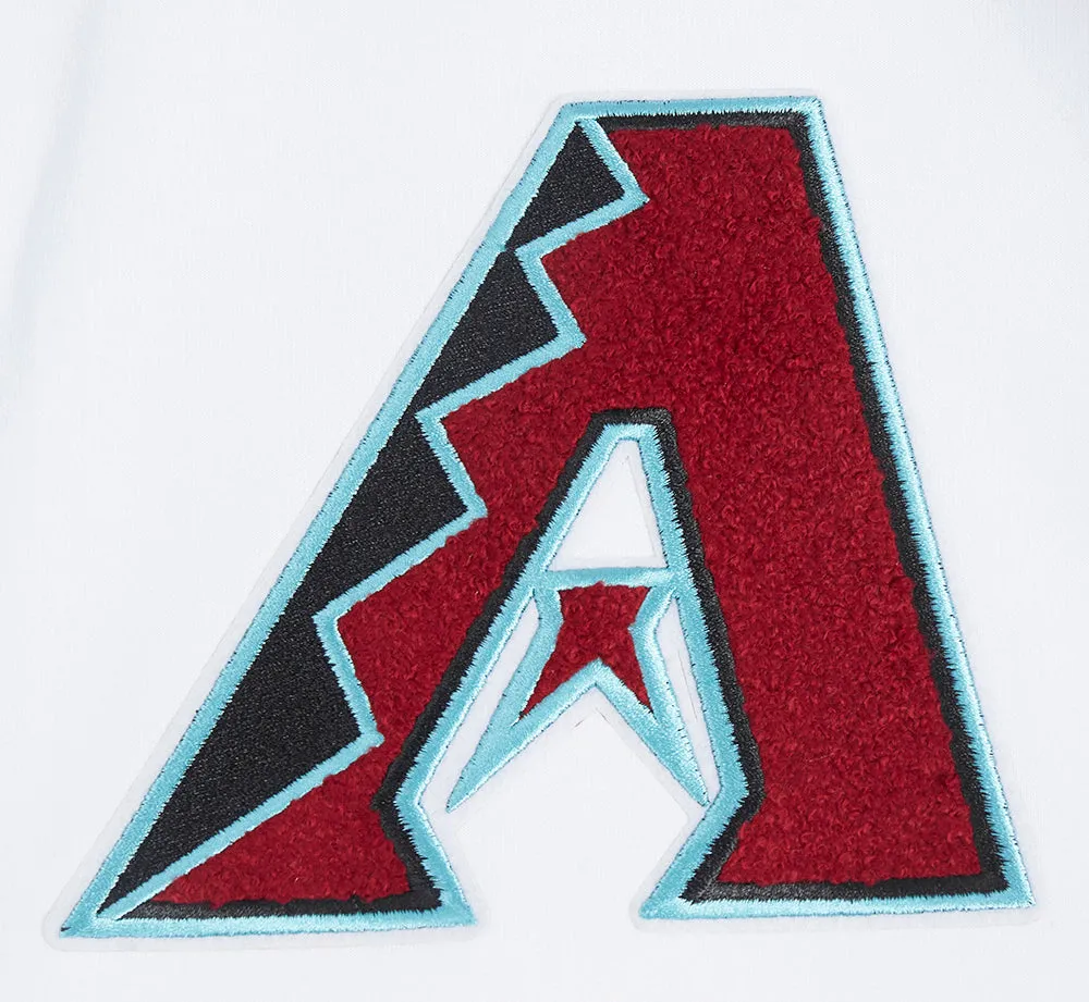 MLB ARIZONA DIAMONDBACKS CLASSIC CHENILLE MEN'S FZ PO HOODIE (WHITE)