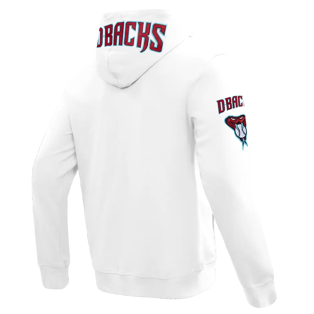 MLB ARIZONA DIAMONDBACKS CLASSIC CHENILLE MEN'S FZ PO HOODIE (WHITE)