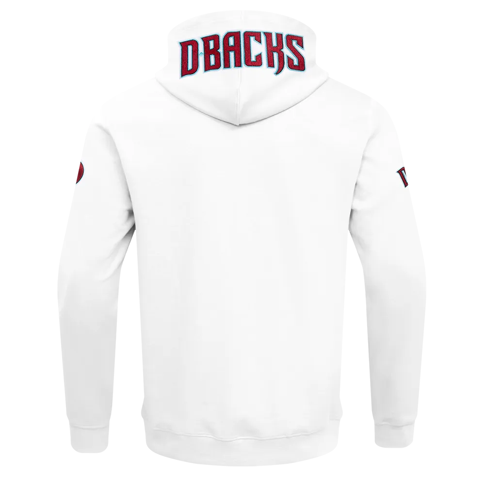 MLB ARIZONA DIAMONDBACKS CLASSIC CHENILLE MEN'S FZ PO HOODIE (WHITE)