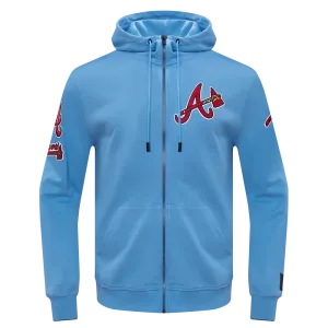 MLB ATLANTA BRAVES CLASSIC CHENILLE MEN'S FZ PO HOODIE (UNIVERSITY BLUE)