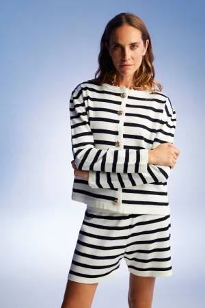 Striped Knitwear Cardigan