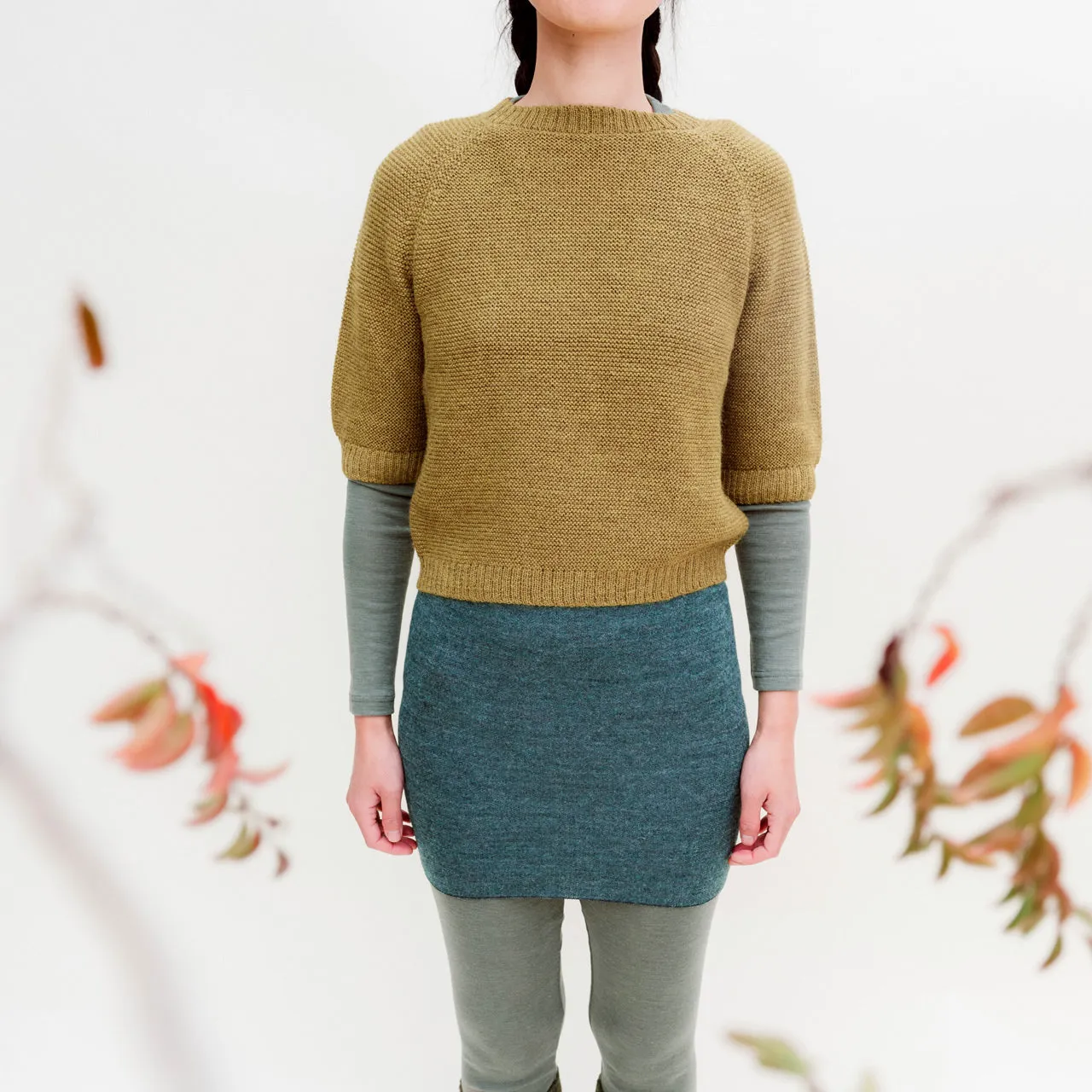 Women's Lise Half Sleeve Sweater - 100% Baby Alpaca - Pistachio (S-L)